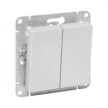 Фотография товара 'EKF UP1-SWA-20 Механизм выключателя, двухклавишный, алюминий Эпика'