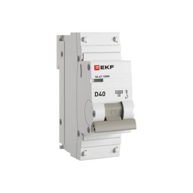 Фотография товара 'EKF mcb47100m-1-40D-pro Автоматический выключатель 1P 40А (D) 10kA ВА 47-100M'