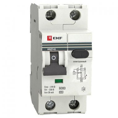 Фотография товара 'EKF Дифференциальный автомат АВДТ (характеристика C, электронный тип A) 6кА PROxima DA63-40-30e'