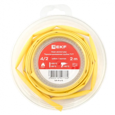 Фотография товара 'EKF tut-4-y-b Термоусаживаемая трубка ТУТ нг 4/2'
