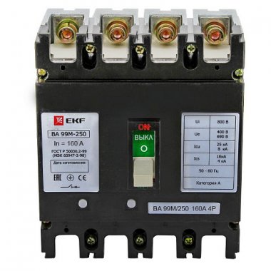 Фотография товара 'EKF Выключатель автоматический ВА-99М 250/160А 3P+N 25кА PROxima mccb99-250-160m-4P'