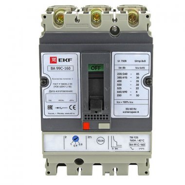 Фотография товара 'EKF Выключатель автоматический ВА-99C (Compact NS) 160/50А 3P 36кА PROxima mccb99C-160-50'