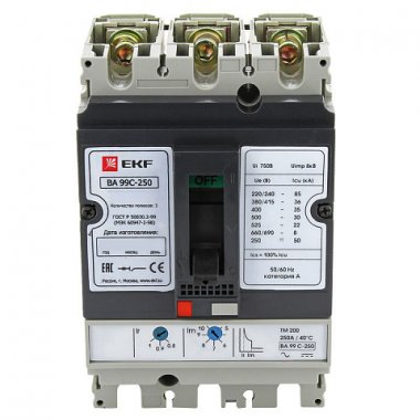 Фотография товара 'EKF Выключатель автоматический ВА-99C (Compact NS) 250/225А 3P 45кА PROxima mccb99C-250-225'