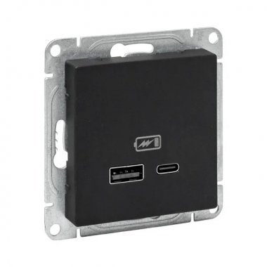 Фотография товара 'EKF UP1-SOB-USBA+USBC Механизм розетки USB-A+С, чёрный Эпика'