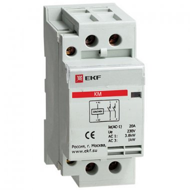 Фотография товара 'EKF Контактор модульный КМ 16А 2NО (2 модуля) PROxima km-2-16-20'