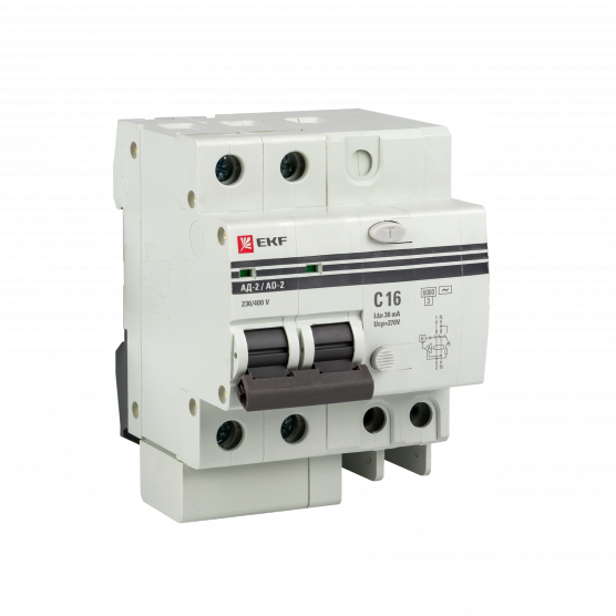 Фотография товара 'EKF DA2-6-50-100S-pro Дифференциальный автомат АД-2 S 50А/100мА'