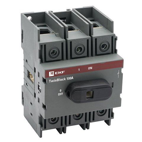 Фотография товара 'EKF Рубильник 80A 3P c рукояткой управления для прямой установки PROxima tb-80-3p-f'