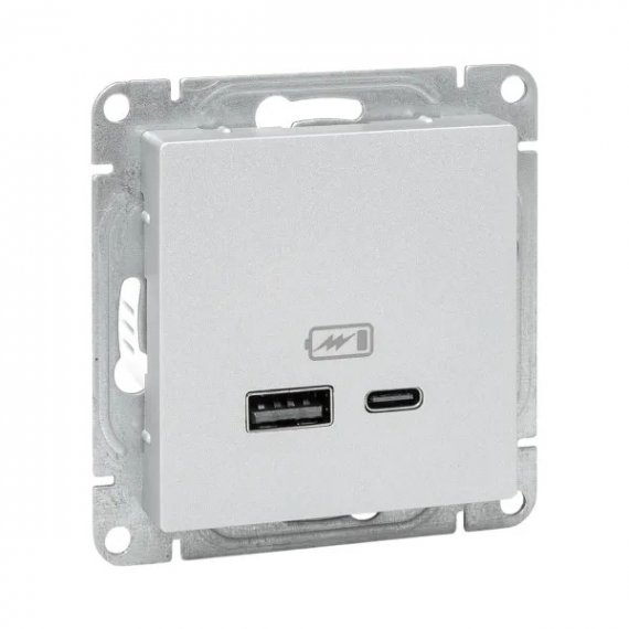 Фотография товара 'EKF UP1-SOA-USBA+USBC Механизм розетки USB-A+С, алюминий Эпика'