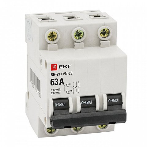 Фотография товара 'EKF Выключатель нагрузки 3P 63А ВН-29 Basic SL29-3-63-bas'