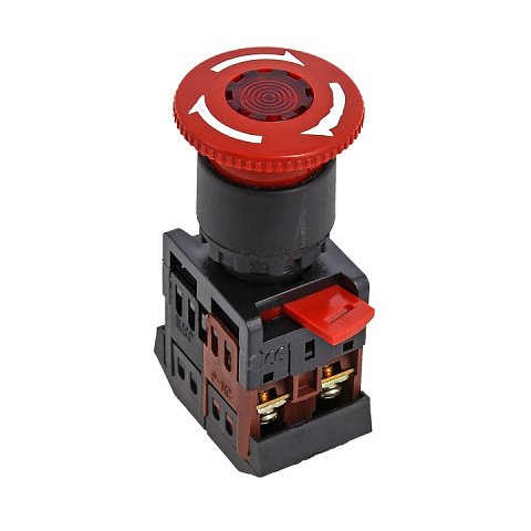 Фотография товара 'EKF Кнопка ANE-22 поворотная c блокировкой и подстветкой NO+NC Грибок PROxima pbn-ane'