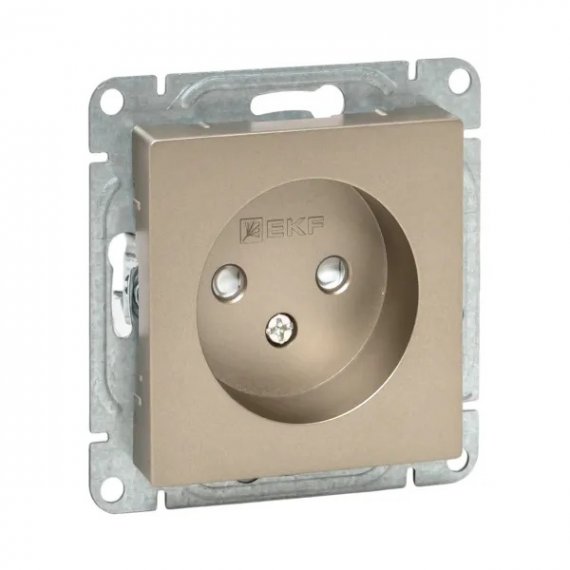 Фотография товара 'EKF UP1-SOC-101 Механизм розетки, 16А, без заземления, со шторками, шампань Эпика'