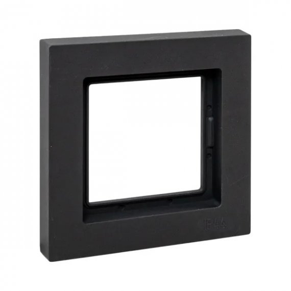 Фотография товара 'EKF UP1-FPB-01-44 1 - местная рамка, IP44, чёрная, пластик Эпика'