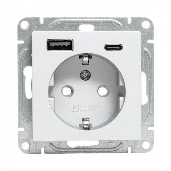 Фотография товара 'EKF UP1-SOA-111-USBA+USBC Механизм розетки с USB-A+С - 2шт, 16А'