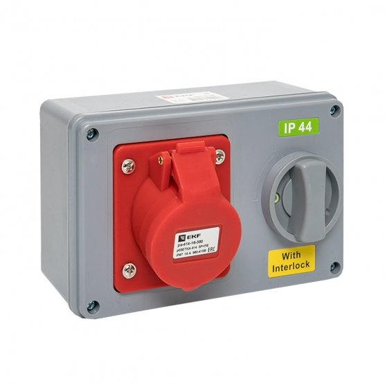 Фотография товара 'EKF ps-1414-16-380 Розетка с блокировкой и выключателем 1414 3Р+РЕ 16А'