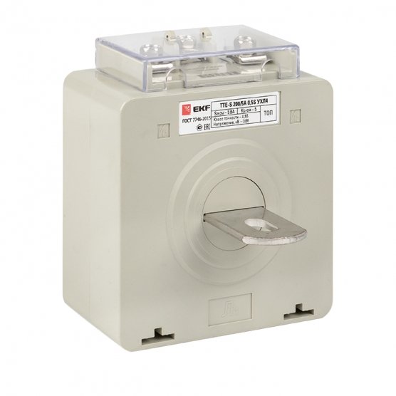Фотография товара 'EKF tte-S-200-0.5S Трансформатор тока ТТЕ-A-200/5А с клеммой напряжения'