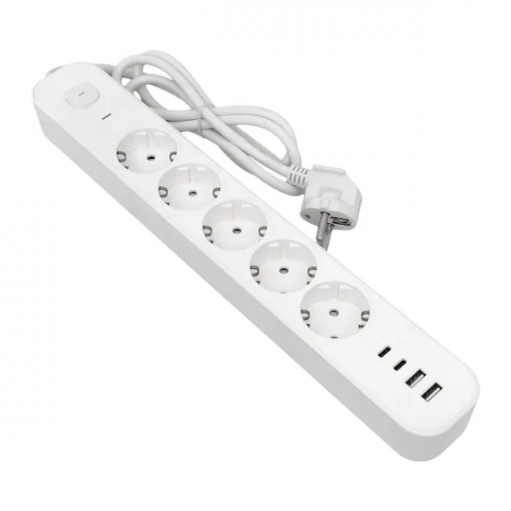 Фотография товара 'EKF UBA-LUX-505-TC Удлинитель LUX 5 гнезд 2USB 2,4А+2type-C'