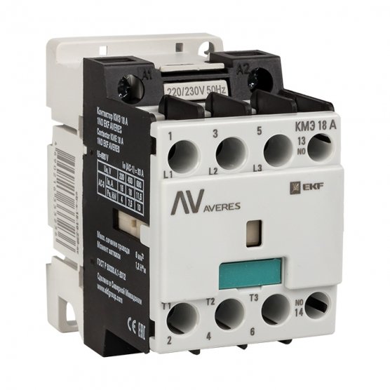 Фотография товара 'EKF ctr-s-18-01-400-av Контактор КМЭ 18А 1NC 400В АС'