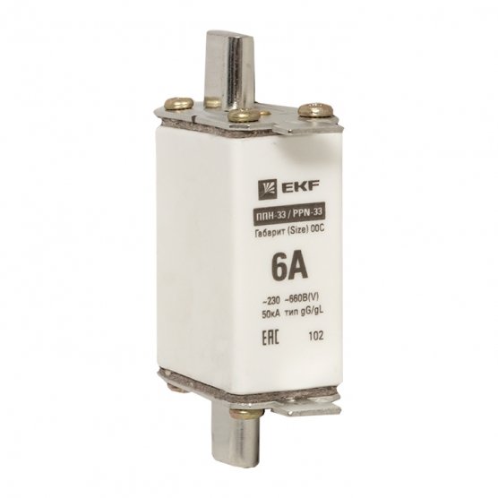 Фотография товара 'EKF fus-33/100/6 Плавкая вставка ППН-33 100/6А габарит 00С'