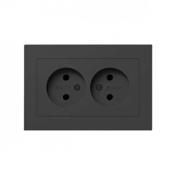 Фотография товара 'EKF UP1-SOB-200 Механизм розетки двойной, 16А, без заземления, без шторок'