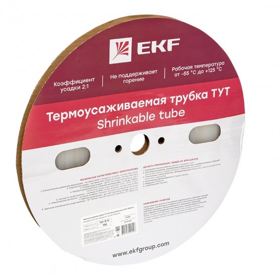 Фотография товара 'EKF tut-8-tr Термоусаживаемая трубка ТУТ 8/4 PROxima'