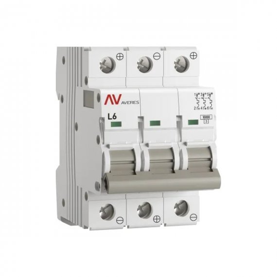 Фотография товара 'EKF mcb10-DC-3-06L-av Выключатель автоматический AV-10 DC 3P 6A (L) 10kA'