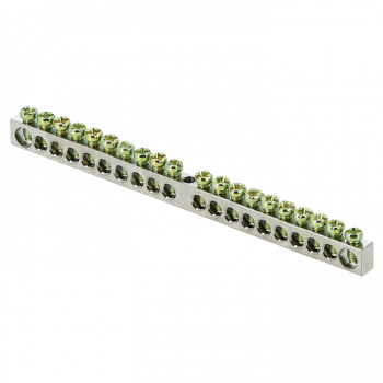 Фотография товара 'EKF Шина PEN «ноль-земля», (6x9мм), 20 отверстий, никель, крепеж по центру PROxima sn1-63-20'