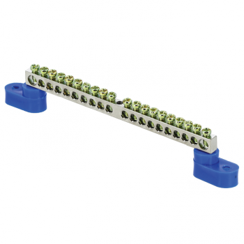 Фотография товара 'EKF Шина «0» N (6x9мм), 20 отверстий, никель, 2 угловых изолятора PROxima sn1-63-20-2'
