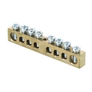 Фотография товара 'EKF Шина PEN «ноль-земля» (8х12мм), 8 отверстий, латунь, крепеж по центру PROxima sn0-125-8-c'