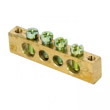 Фотография товара 'EKF Шина PEN «ноль-земля» (6х9мм), 4 отверстия, латунь, крепеж по краям PROxima sn0-63-04-k'