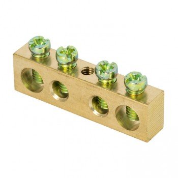 Фотография товара 'EKF Шина PEN «ноль-земля» (6х9мм), 4 отверстия, латунь, крепеж по центру PROxima sn0-63-04-r'