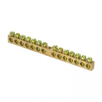 Фотография товара 'EKF Шина PEN «ноль-земля» (8х12мм), 14 отверстий, латунь, крепеж по центру EKF PROxima sn0-125-14-c-r'