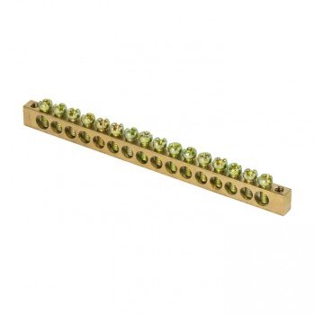 Фотография товара 'EKF Шина PEN «ноль-земля» (6х9мм), 16 отверстий, латунь, крепеж по краям PROxima sn0-63-16-k'