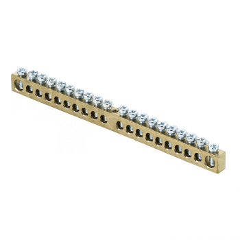 Фотография товара 'EKF Шина PEN «ноль-земля» (6х9мм), 20 отверстий, латунь, крепеж по центру PROxima sn0-63-20'