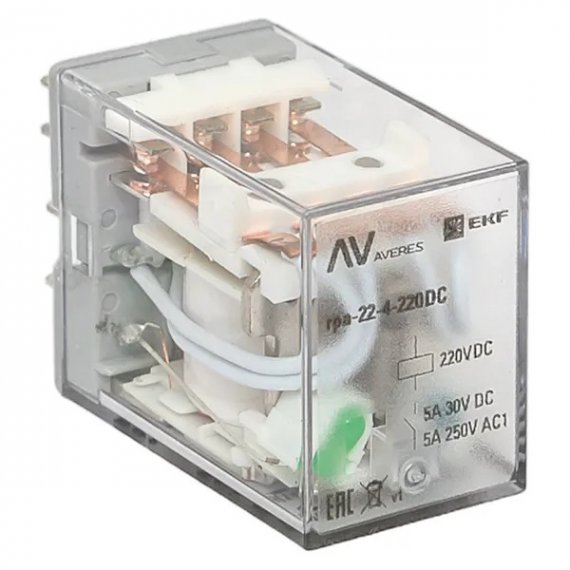 Фотография товара 'EKF rpa-22-4-220DC Реле промежуточное RPA 22/4 5A 220В DC AVERES'