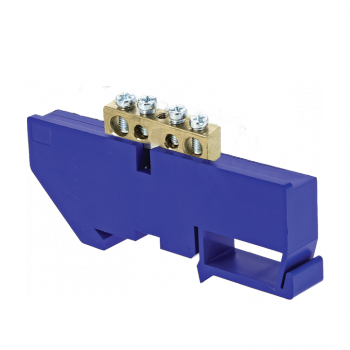 Фотография товара 'EKF Шина «0» N (6х9мм), 4 отверстия, латунь, изолятор на DIN-рейку PROxima sn0-63-04-d'