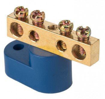 Фотография товара 'EKF Шина «0» N (6х9мм), 4 отверстия, латунь, угловой изолятор PROxima sn0-63-04-1'