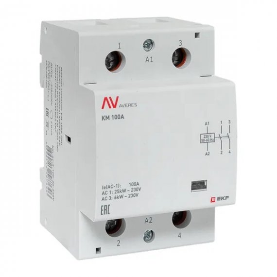Фотография товара 'EKF km-av-3-100-20-230V Контактор модульный КМ 100А 2NO 230В АС'