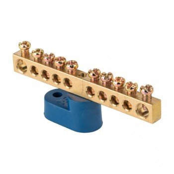 Фотография товара 'EKF Шина «0» N (6х9мм), 10 отверстий, латунь, угловой изолятор PROxima sn0-63-10-1'