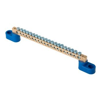 Фотография товара 'EKF Шина «0» N (6х9мм), 20 отверстий, латунь, 2 угловых изолятора PROxima sn0-2-63-20'