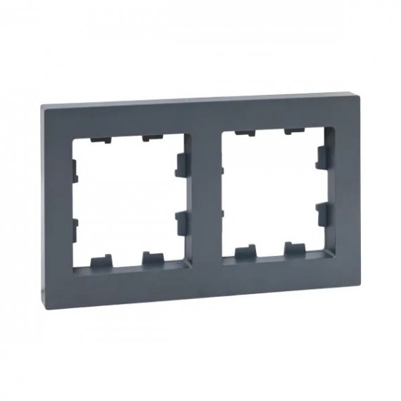 Фотография товара 'EKF UP1-FPG-02 2 - местная рамка, графит, пластик Эпика'