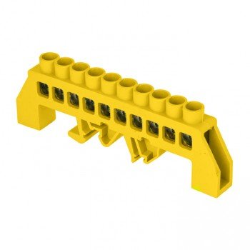 Фотография товара 'EKF Шина «0» РЕ (8х12мм), 10 отверстий, латунь, нейлоновый корпус комбинированный PROxima sn0-125-10-dpe'