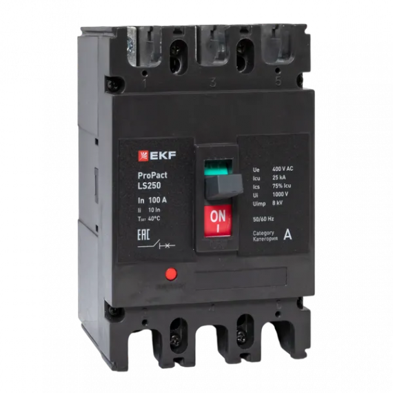 Фотография товара 'EKF mccb-250-25-3-100-ls Автоматический выключатель LS250 25кА 3P 100А'