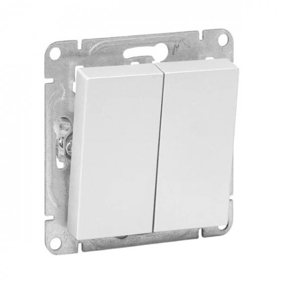 Фотография товара 'EKF UP1-SWA-23 Механизм выключателя, двухклавишный, кнопочный, алюминий Эпика'