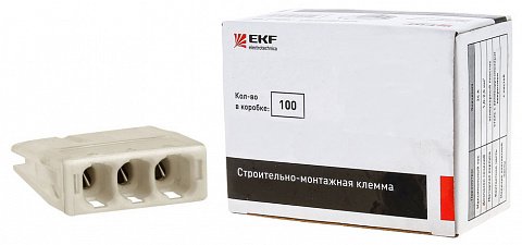 Фотография товара 'EKF Строительно-монтажная клемма СМК 2273-243 3 отверстия 0,5-2.5мм2 PROxima plc-smk-2273-243'