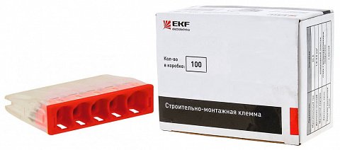 Фотография товара 'EKF Строительно-монтажная клемма СМК 2273-245 5 отверстий 0,5-2.5мм2 PROxima plc-smk-2273-245'