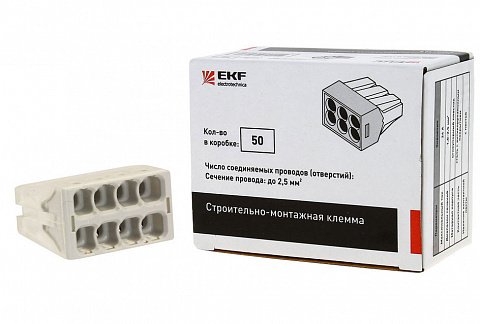 Фотография товара 'EKF Строительно-монтажная клемма СМК 2273-248 8 отверстий 0,5-2.5мм2 PROxima plc-smk-2273-248'