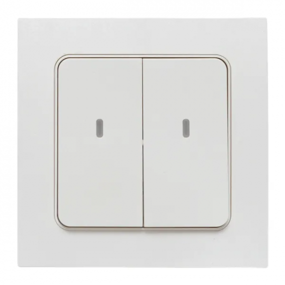 Фотография товара 'EKF RCV-ST2-WS-ZB Умный беспроводной выключатель Стокгольм 2-кл. белый Zigbee'