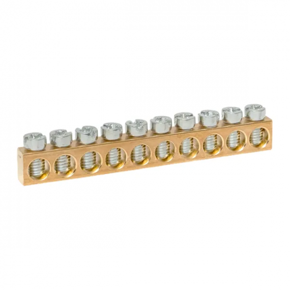 Фотография товара 'EKF nv-k10 Шина PEN "ноль-земля" (6х9 мм) 10 отв. для щитов Nova, Unix, Unix65'