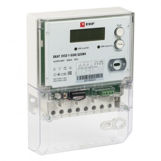Фотография товара 'EKF 31501R Счётчик электрической энергии SKAT 315E/1-5(60) SIRP PROxima'