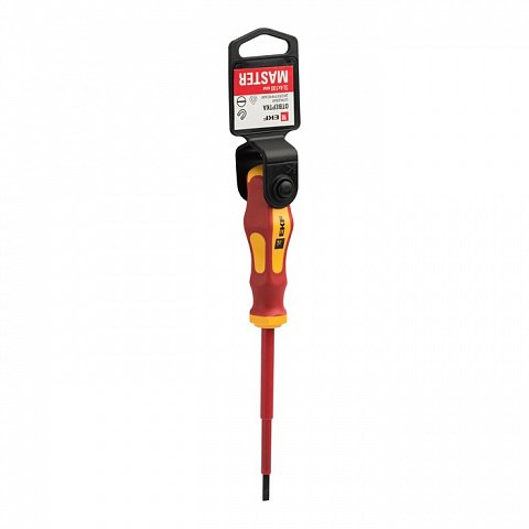 Фотография товара 'EKF Отвертка Master SL4x100 мм 1000В Basic sl-4-100-mas-in'